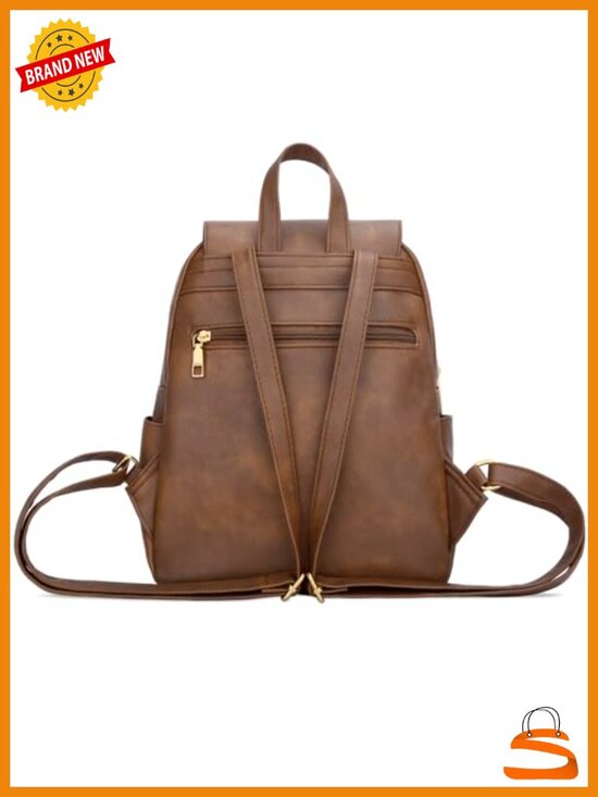 Trendy Vegan Leather Backpack Purse for Women Travel Daypack main image 5
